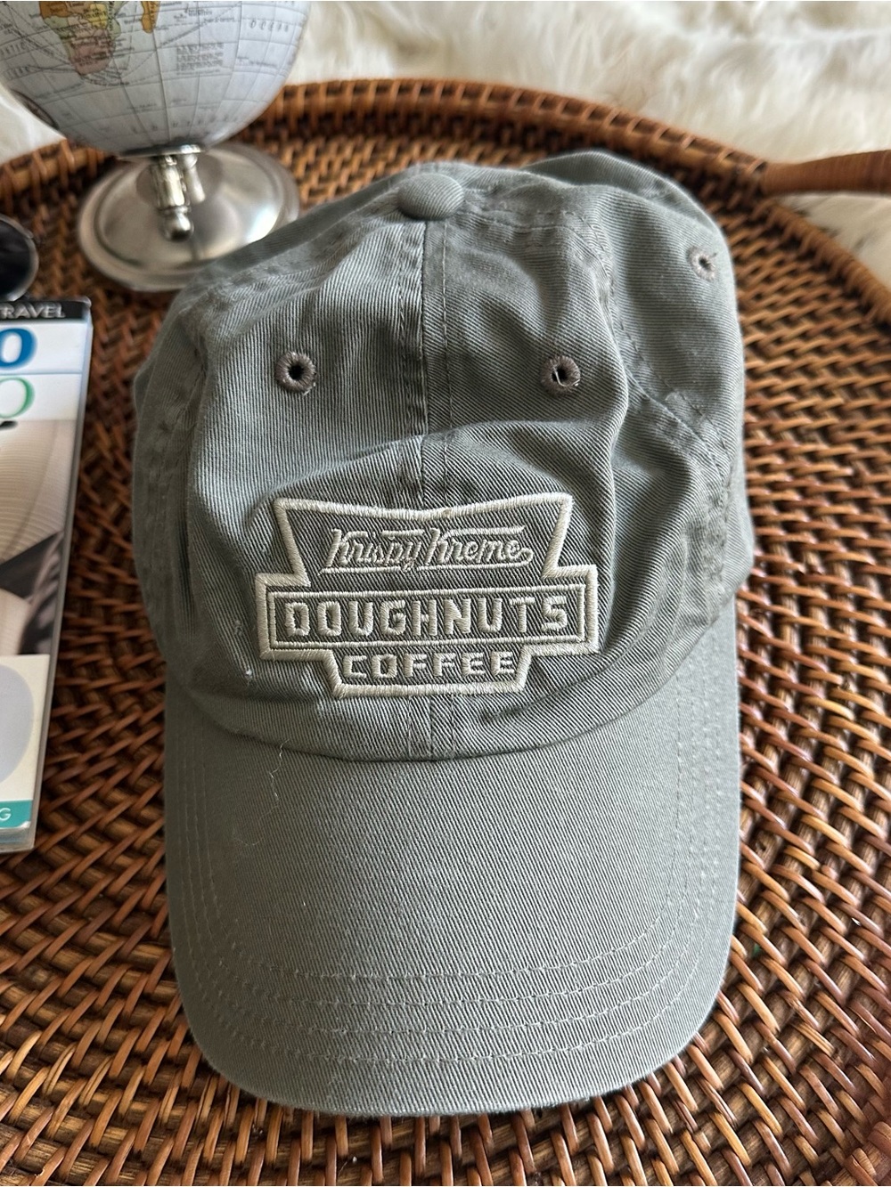 Krispy Kreme Doughnuts Coffee Olive Green Adjustable Baseball Cap